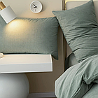 Зелено-бірюзова півтораспальна постільна білизна з вареної бавовни, фото 10