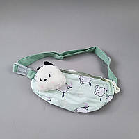 Бананка для дівчинки кітті зелена C 68148 одне відділення, м який значок, в пакеті