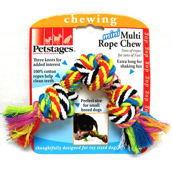 Іграшка для собак "Кольоровий канат міні з вузлами" Petstages Mini Multi Rope Chew арт.227