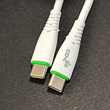 Кабель Type-C/Type-C 4you Elbe (3A, silicon) White, фото 4