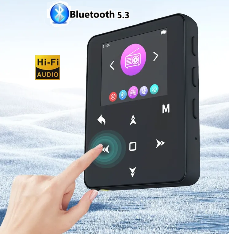 MP3 плеєр Benjie M7 2,4" Bluetooth 5.3 Hi-Fi 64Gb із зовнішнім динаміком Type C металевий, фото 1