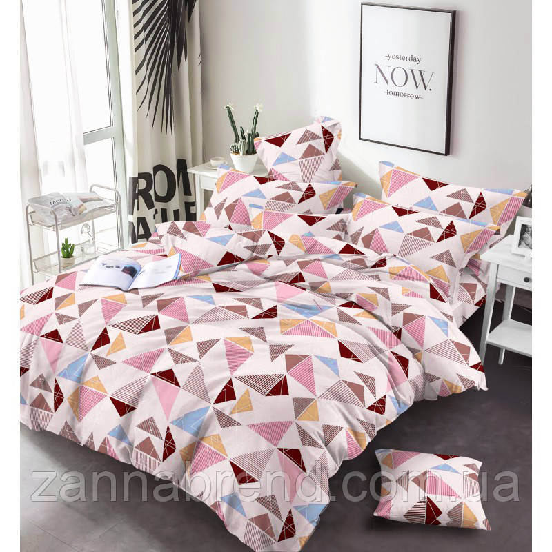 Постільна тканина Бязь "Gold" Lux колір ніжно-пудровий "Грани", фото 1