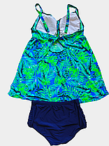 Купальник танкіні Sisianna 318001-29 синій-зелений 54 56 58 60 62 розмір, фото 2