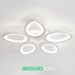 LED люстра Ardero AL6155 ARD 63W SOFI 5350Lm 5000K пелюсткова біла (світильник без пульта) Ø520х85мм