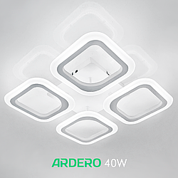 Люстра AL6550 ARD MATEO 40Вт LED біла Ardero 5000K 4400Lm (накладний cвітлодіодний світильник) чотири квадрати 355х70мм