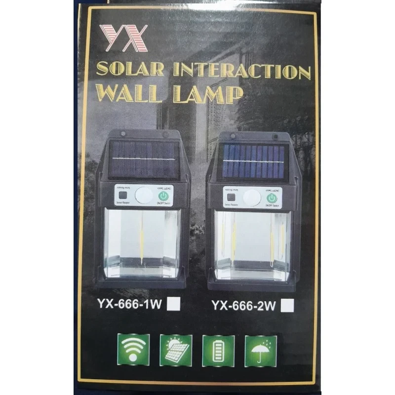 СОННІЧНА СВЕТОДИОДНА ЛАМПА 12 Вт Настінний світильник на сонячній батареї декоративний вуличний YX-666-1W Лучшая цена, фото 1