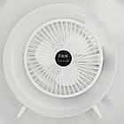 Настільний акумуляторний вентилятор з RGB підсвічуванням - портативний USB міні-вентилятор Fan Dazzle, Білий, фото 2