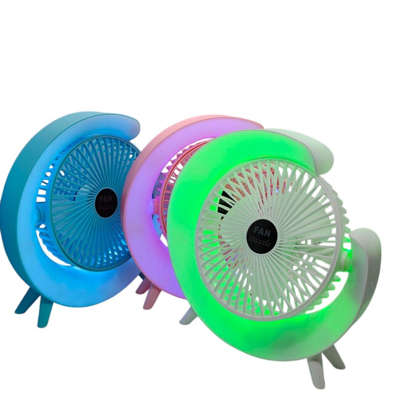 Fan Dazzle — красивий настільний вентилятор із підсвіткою Портативний вентилятор Fan Dazzle з підсвіткою, акумуляторний