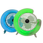 Настільний акумуляторний вентилятор з RGB підсвічуванням - портативний USB міні-вентилятор Fan Dazzle, Білий, фото 9