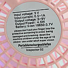 Настільний акумуляторний вентилятор з RGB підсвічуванням - портативний USB міні-вентилятор Fan Dazzle, Білий, фото 10