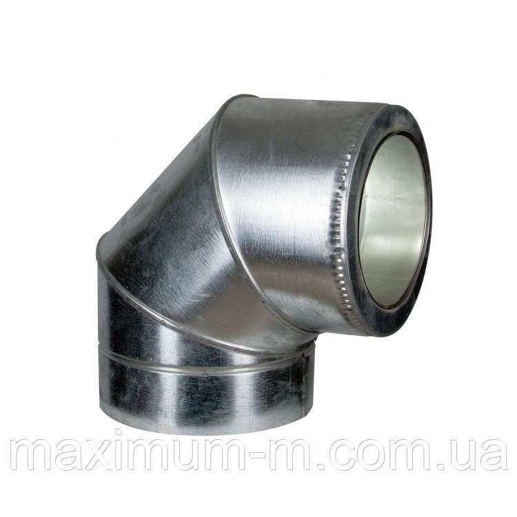 Утеплене сендвіч Колено 90° Ø 120/180 мм в оцинкованому кожусі