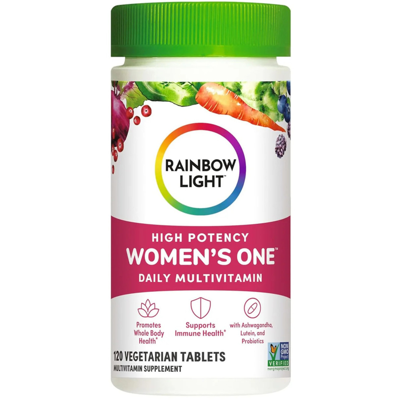 Мультивітаміни для жінок, Women's One High Potency Daily Multivitamin, Rainbow Light, висока ефективність, 120 вегетаріанських