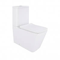Унітаз-компакт Qtap Crow безобідковий з сідінням Soft-close QT05222170W