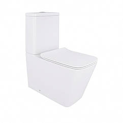Унітаз-компакт Qtap Crow безобідковий з сідінням Soft-close QT05222170W