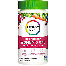 Мультивітаміни для жінок, Women's One High Potency Daily Multivitamin, Rainbow Light, висока ефективність, 120 вегетаріанських