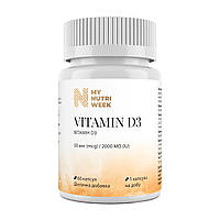 Вітамін D3, Vitamin D3, My Nutri Week, 50 мкг (2000 МО), 60 капсул
