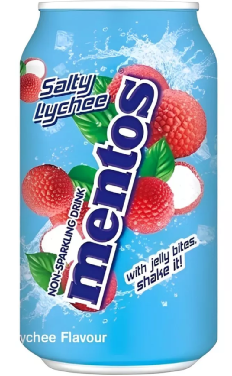 Негазований напій Mentos Salty Lychee зі шматочками желе 340мл, фото 1