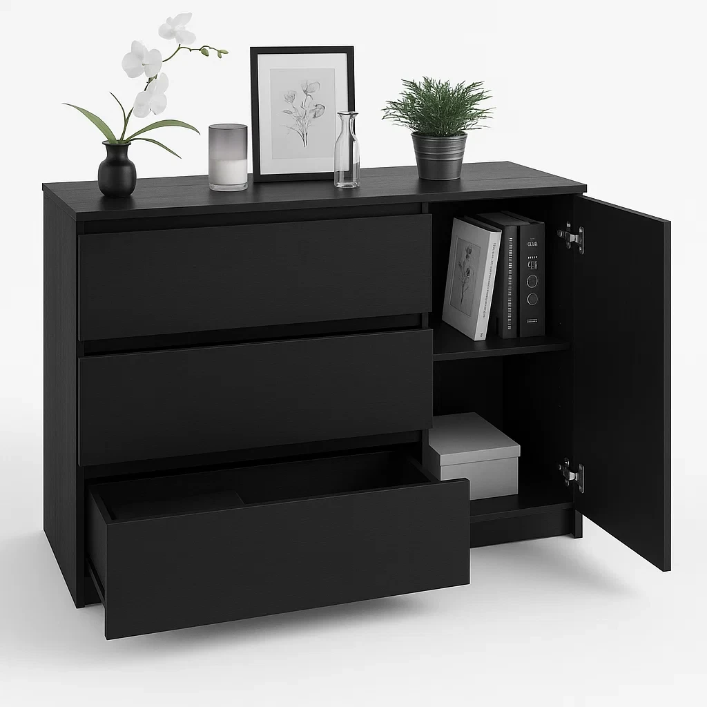 Комод Т-3Р Чорний, фото 1