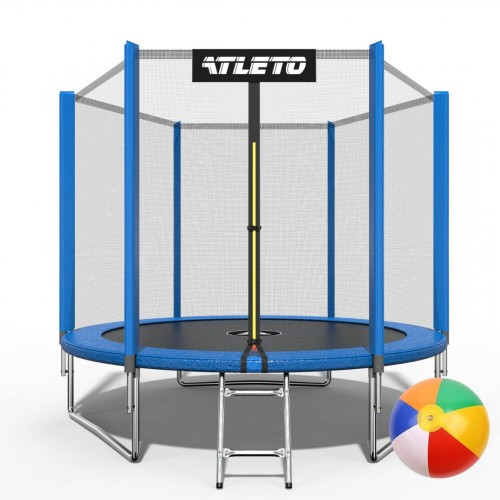 Батут Atleto 42400442 з зовнішньою сіткою 252 см синій, фото 1