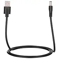 Кабель живлення для роутера Acclab 1283126552816 USB (тато) - DC (тато) 1 m Black 5,5х2,1mm 5V 1,5
