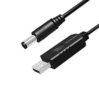 Кабель живлення для роутера ColorWay (CW-CBUD067-BK) USB (тато) - DC (тато) 5.5х2.5mm) 1 м Black