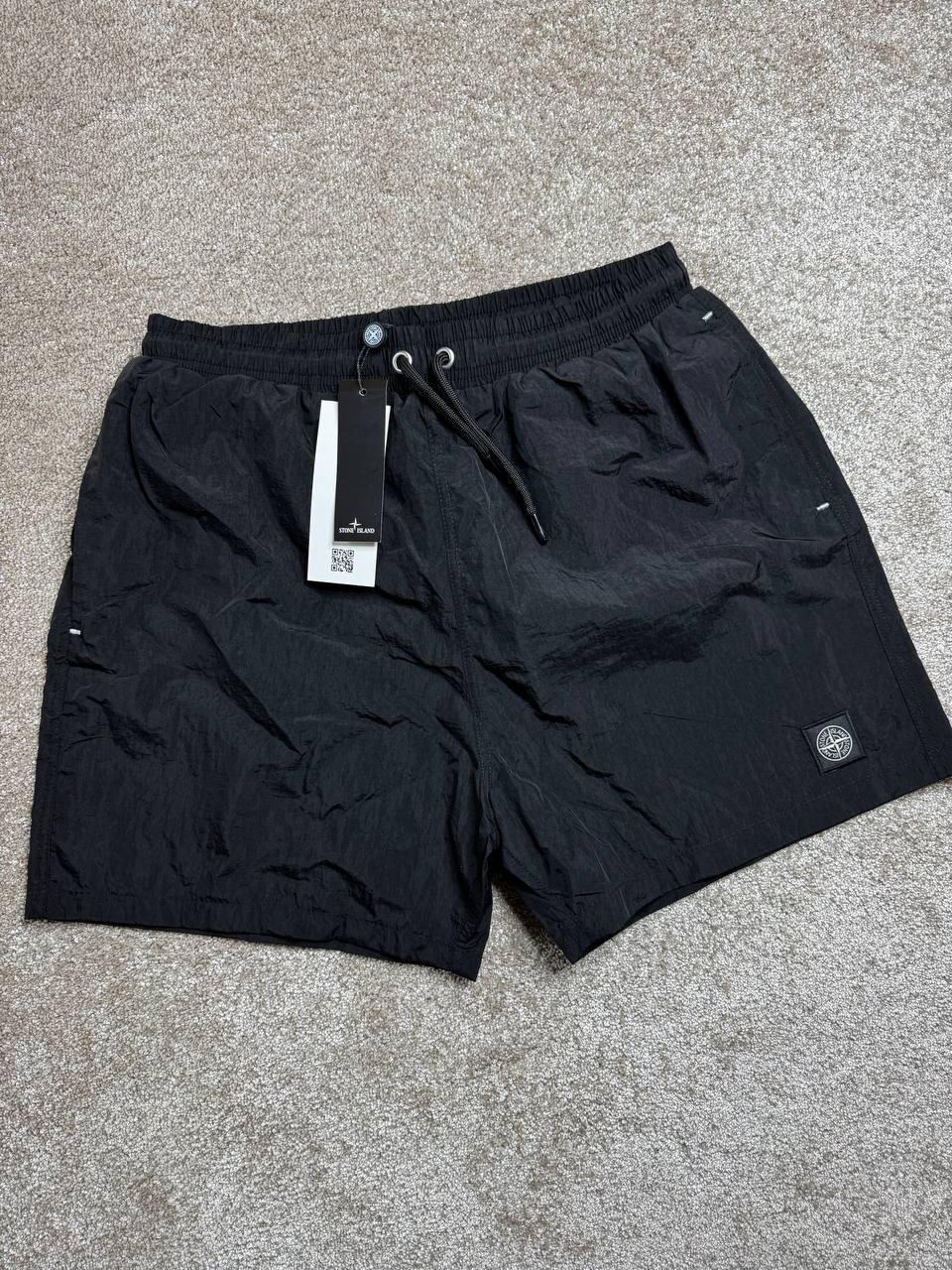 Літні чоловічі плавальні шорти Stone Island Black Шорти Стон Айленд чорні нейлон літо