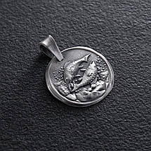 Срібний кулон Знак зодіаку Риби 133221riбі Онікс, фото 6