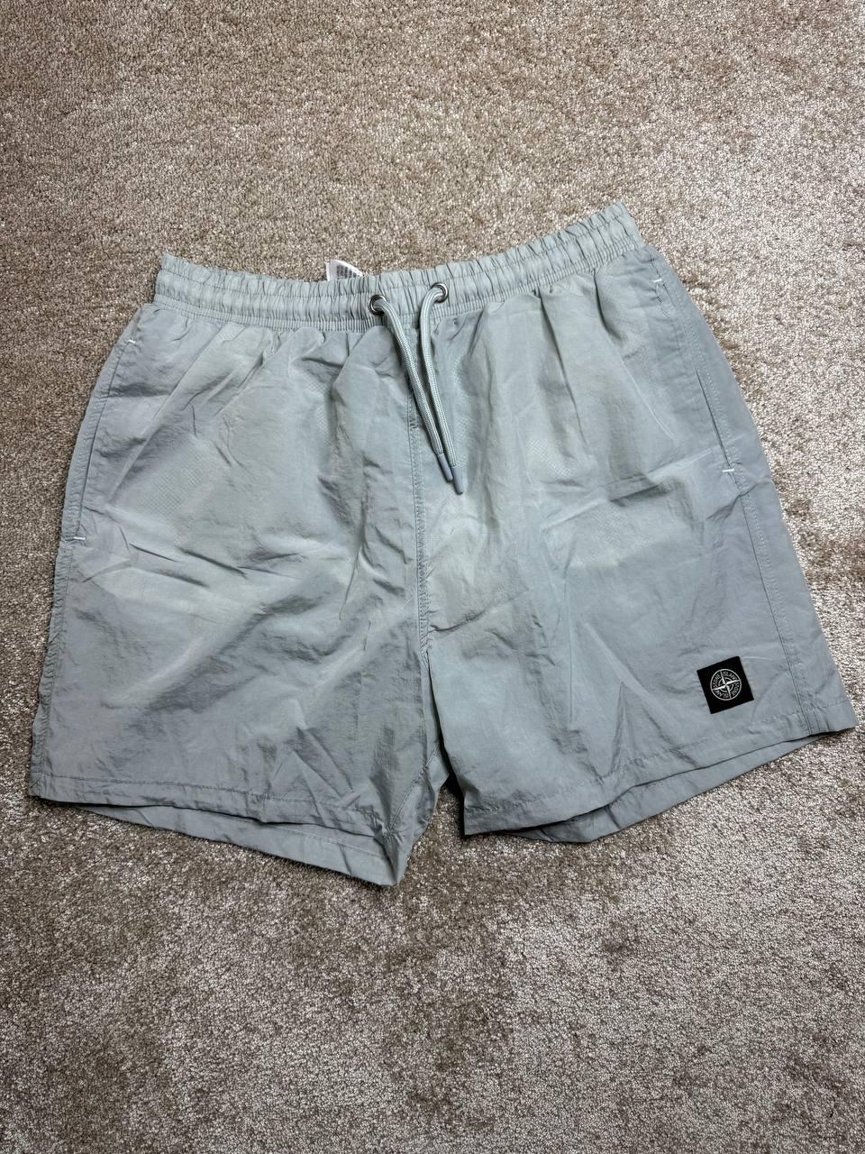Літні чоловічі плавальні шорти Stone Island Grey Шорти Стон Айленд чорні нейлон літо