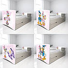 Ліжко для дівчинки Дейзі Дональд з шухлядою на ламелях + захисний бортик, фото 4