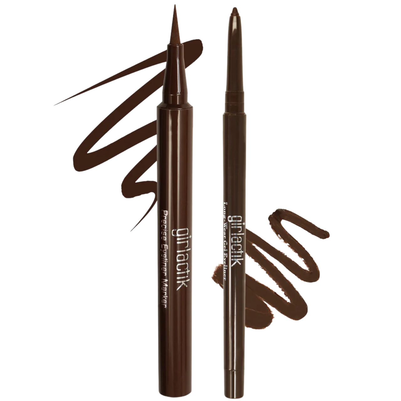 Коричневі олівець + підводка для очей Girlactik Perfect Pair Eyeliner Duo Perfect Brown 0.35 г / 1 мл