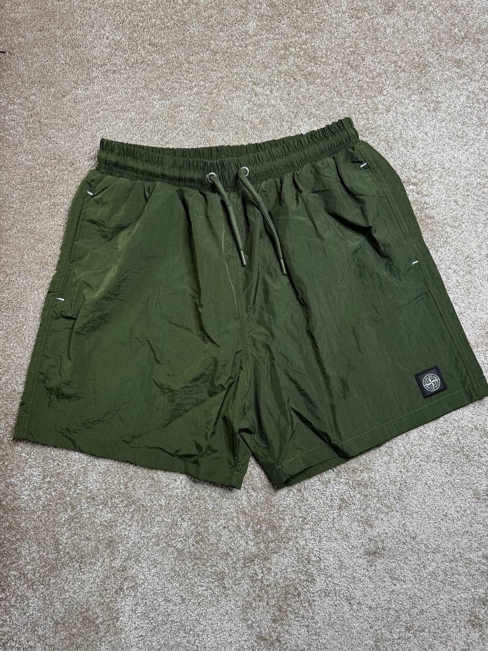 Літні чоловічі плавальні шорти Stone Island Khaki Шорти Стон Айленд  хакі нейлон літо