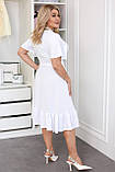 Жіноча легка сукня на запах з воланом по низу Тканина: креп Розміри: 48-50, 52-54, 56-58, 60-62, фото 3