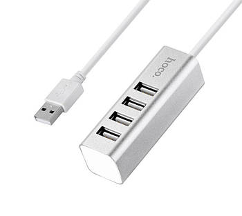 USB-хаб HOCO HB1 4USB Line machine Silver
