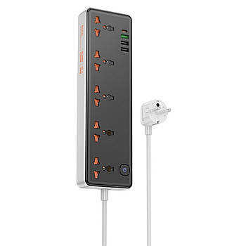 Мережевий подовжувач HOCO AC14A Rico 5-position socket(PD30W/1C3A) Black