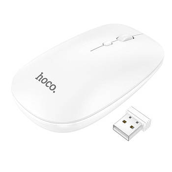 Маніпулятор миша HOCO GM15 Art dual-mode business wireless mouse White