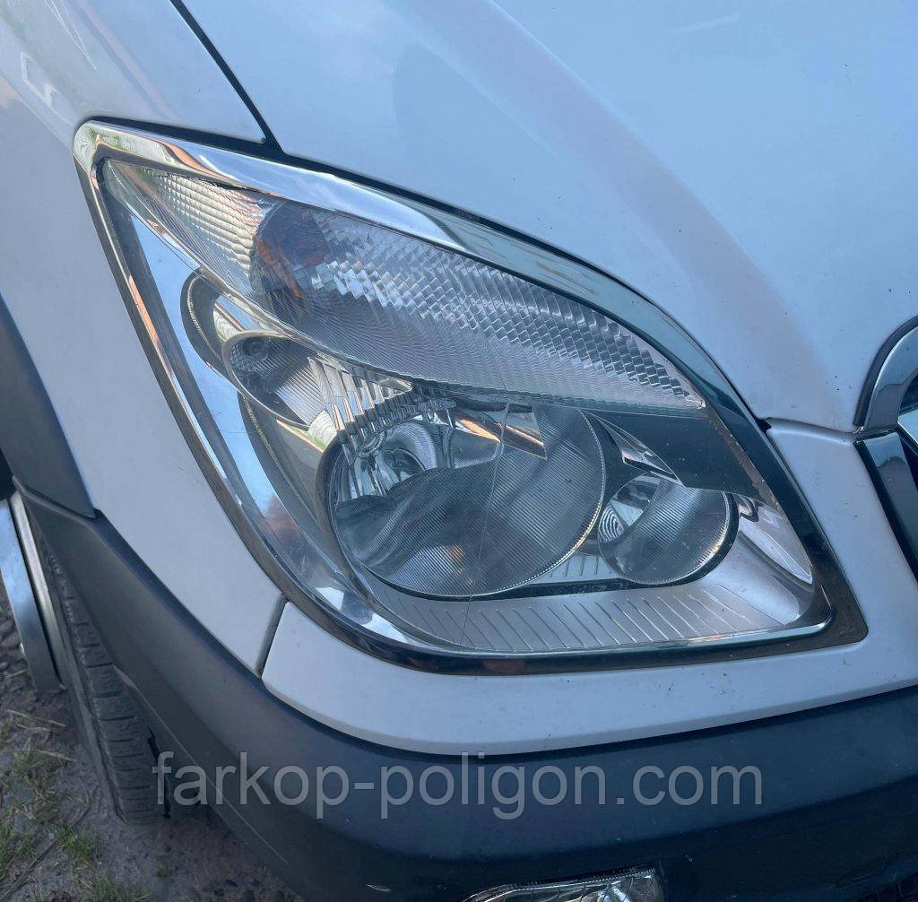 Накладки на фари (2 шт, нерж.) для Mercedes Sprinter W906 2006-2018 рр, фото 1