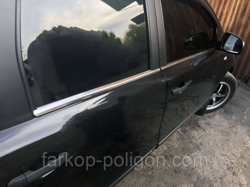 Окантовка вікон (4 шт, нерж) для Nissan Note 2004-2012 рр, фото 1