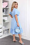 Жіноча легка сукня на запах з воланом по низу Тканина: креп Розміри: 48-50, 52-54, 56-58, 60-62, фото 3