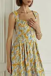 Сарафан Azuri віскоза льон принт рослини 46 жовтий, фото 4