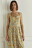 Сарафан Azuri віскоза льон принт рослини 46 жовтий, фото 5
