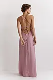 Сукня Azuri довга сатин бретелі змійка 44 пудра, фото 4