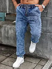 Джинси, джогери супербатальні чоловічі, великі розміри на високий зріст, пояс на гумці, зі шнурівкою NN, фото 3