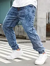 Джинси, джогери супербатальні чоловічі, великі розміри на високий зріст, пояс на гумці, зі шнурівкою NN, фото 5