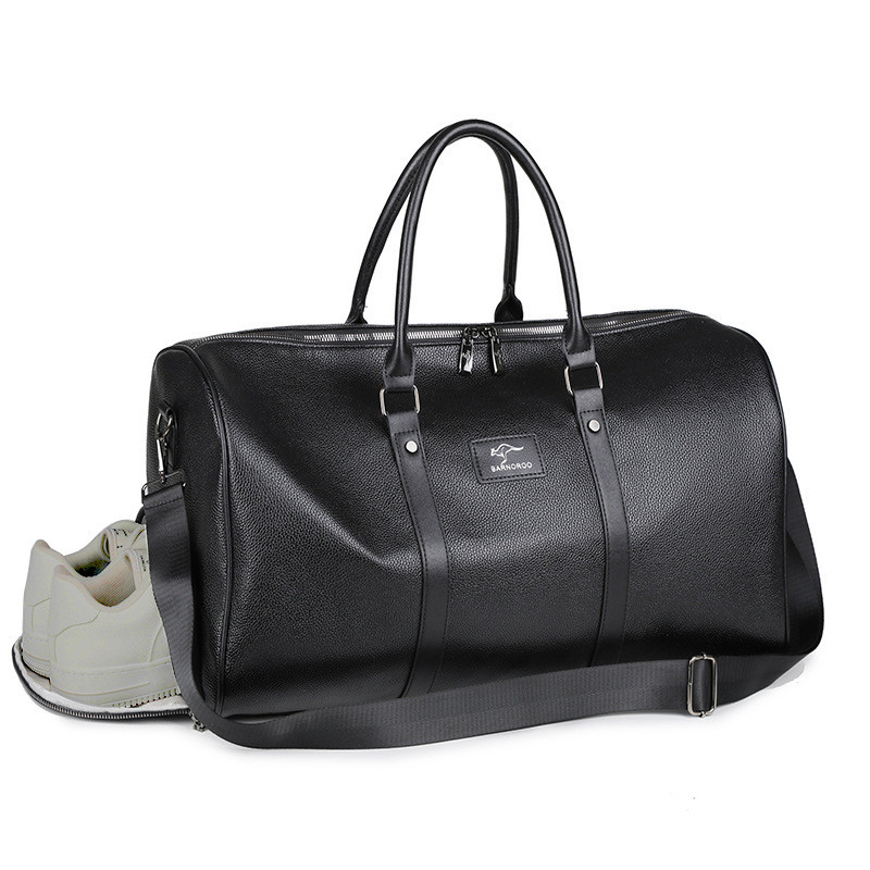 Дорожня сумка BARNOROO з екошкіри 52×27×25 см 1341 чорна