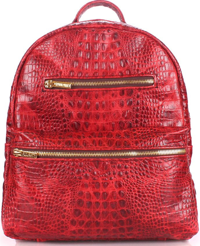 Рюкзак из кожы POOLPARTY mini-bckpck-leather-croco-red 6 л, фото 1