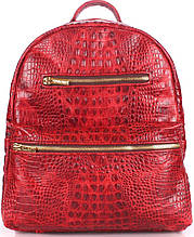 Рюкзак из кожы POOLPARTY mini-bckpck-leather-croco-red 6 л