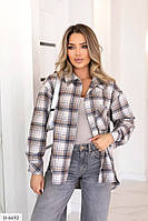 Сорочка жіноча повсякденна прогулянкова модна стильна картатого фасону турецька фланель арт 117