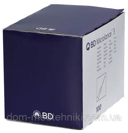 Голка з кріпленням Luer-Lock для мезотерапії | карбокситерапії BD Microlance 27G 1/2" (0,4 x 13 mm), 100 шт., фото 3