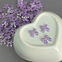 Напівнамистини «Бантики» 11 мм, 10 гр/уп - бузковий з покриттям АВ