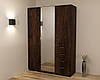 Стильна шафа двостулкова тридверна з шухлядами, дизайнерська шафа в спальню Kristal Ш-2 Континент, фото 3